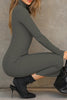Solid Color Casual Long Sleeve High Neck Slim Midi Dress