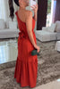 Solid Color One Shoulder Waist Tie Maxi Dress
