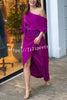 Whispered Yes Satin Irregular Lapel Neckline Design Ruched Maxi Dress