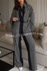 Nautical Adventures Colorblock Striped Long Sleeve Loose Shirt and Elastic Waist Pocket Pants Set