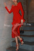 Secret of Night Square Collar Bias Cut Ruffles Lace Patchwork Midi Dress