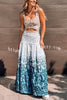 Reema Unique Animal Print Wide Strap Cutout Waist Maxi Dress