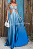 Cleo Sequin Chain Detail Gradient Print Back Tie-up Vacation Maxi Dress