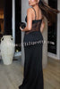 Marilyn Sequin Mesh Patchwork High Waisted Stretch Maxi Dress