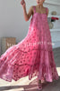 Pretty Lady Flower Decor A-line Layered Loose Maxi Dress