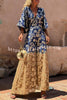 Avani Tie Dye Gradient Flower Print Wide Sleeve Elastic Waist Jumpsuit