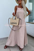Long Story Solid Color Belted Pocket A-line Breathable Maxi Dress