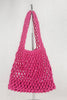 Lazy Style Fishnet Woven Tote Bag