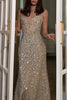 Yulissa Velvet Sequin Petal Sweetheart Neck Slip Stretch Maxi Dress