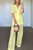 The Sun Shines Floral Lace High Rise Pocketed Wide Leg Pants