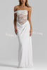 Sexy See-Through Lace Suspender Slim Slit Maxi Dress
