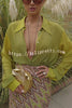 Moonlit Waltz Gradient Print Button Up Long Sleeve Loose Blouse