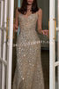 Yulissa Velvet Sequin Petal Sweetheart Neck Slip Stretch Maxi Dress