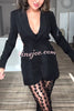 Queen Temperament Button Up Long Sleeve Backless Lapel Blazer
