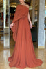 Iriena Chiffon One Shoulder Rose Decoration Waist Formal Maxi Dress