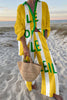 Pineapple Print Oversized Shirt and Elastic Waist Pocket Pants Set