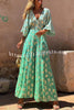 Avani Tie Dye Gradient Flower Print Wide Sleeve Elastic Waist Jumpsuit