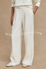 Morning Coffee Walks Ribbed Turtleneck Long Sleeve Sweatshirt and Elastic Waist Pocketed Loose Pants Set