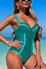 Fashionable Contrast Patchwork Stretch One-piece Swimsuit