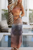 Summer Dream Mesh Ombre Off Shoulder Top and High Rise Stretch Maxi Skirt Set