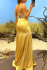 Essie Satin Rhinestone Patchwork Twist Waist Strapless Slit Maxi Dress