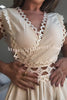 Eternal Grace Crochet Cutout Lace Trim A-line Maxi Dress