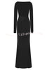 Fashion Long-sleeved Slim Sexy Hollow Slit Maxi Dress