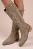 Retro Embroidered Block Heel Mid-calf Western Cowboy Martin Boots