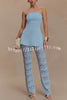 Anette Bandage Knit Strapless Stretch A-line Midi Top