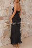Radiant As Always Ruffle Detail Halter Neck Maxi Dress