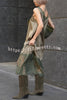 Luxury Winter Satin Lace Trim V-neck Sleeveless H-line Maxi Dress