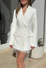 Pure and Beautiful Double-breasted Long Sleeve Lapel Blazer Mini Dress