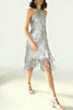 Sexy Sleeveless Halter Neck Tassel Sequin Mini Dress