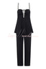 Vacation Day To Night Textured Lace-up Elastic Waist Backless Loose Jumpsuit