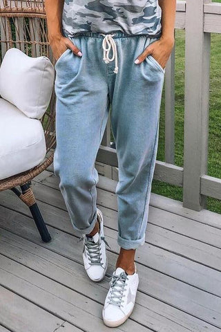 Straight Leg Drawstring Denim Jogger