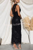 Sights on You Sequin One Shoulder Slit Party Maxi Dress
