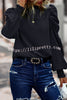Puff Sleeve Solid Color Temperament Commuter Pleated Shirt