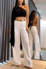 Feelin' Yourself One Shoulder Ruffle Sleeve Back Lace-up Crop Top