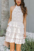 Layer Lace Backless Mini Dress