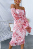 Shine Bright Floral Off Shoulder Smocked Waist Midi Dress