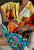 Beautiful Sunset Turtle Print Pocket Lace Up Button Shorts Set