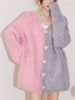 Colorblock Crochet Loose Slouchy Design Knitted Sweater