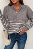 Nyla Striped Knit Half Zip Pullover Sweater