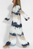 Tie Dye V Neck Pullover Long Sleeve Maxi Dress