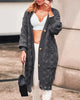 Stylish Long Sleeves Crochet Jacquard Collarless Outerwear