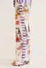 Kielan Satin Contrast Fun Print Elastic Waist Pocketed Wide Leg Pants