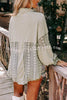Casual Luxe Style Ribbed Material Lace Accents Button Pocket Shirt Coat