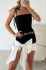 Feel Fancy and Charm Bow Drape Stretch Mini Dress