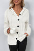 Hooded Single Breasted Drawstring Long Sleeved Top