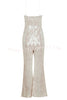 Barbie Sequin Sleeveless Flared Leg Jumpsuit